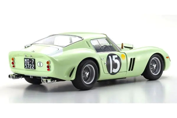 [ Back-order ] KYOSHO KS08438C 1:18 Ferrari 250GTO 1962 G. Wood #15 L. Green model car