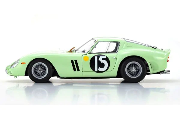 [ Back-order ] KYOSHO KS08438C 1:18 Ferrari 250GTO 1962 G. Wood #15 L. Green model car