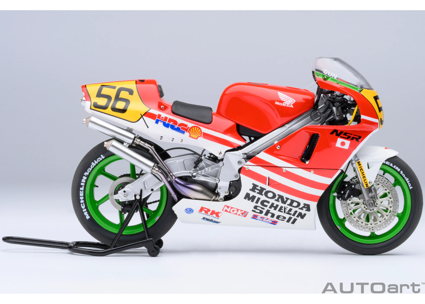 [ Back-order ] AUTOart 12566 1:12 Honda NSR500 WGP500 #56 Bari Bari Legend Koma Gun helmet included Motorcycle Model