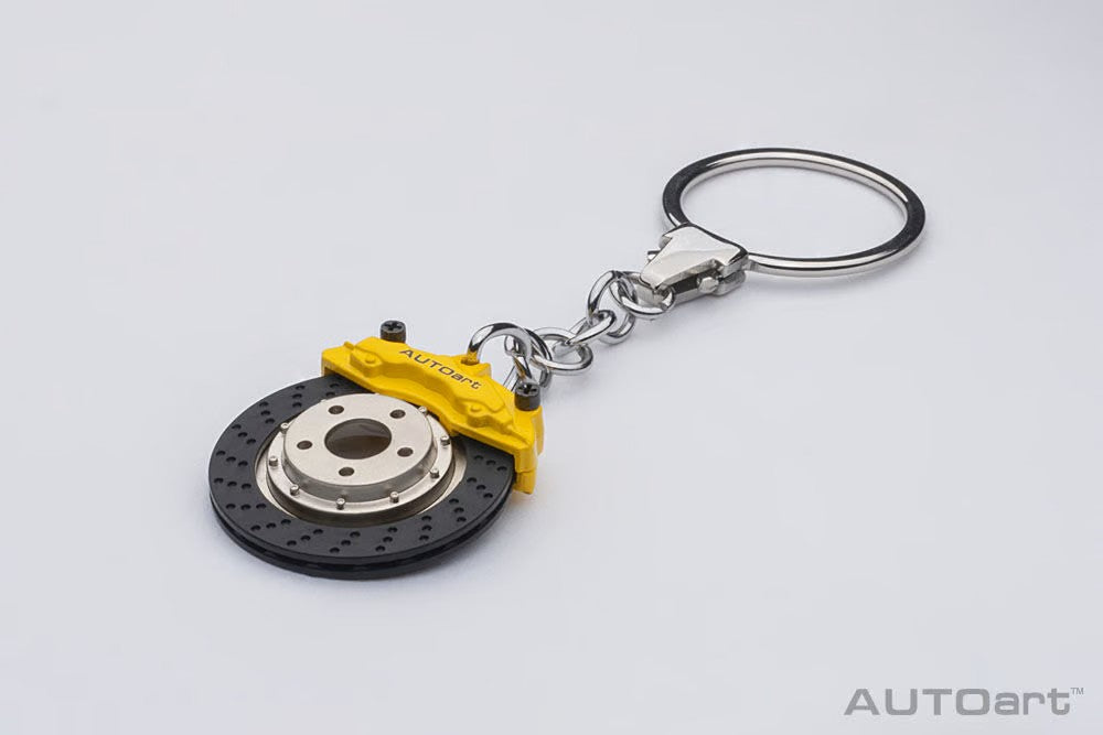 [ Back-order ] AUTOart 41506 Ceramic brake disk key chain yellow caliper Omega shape 3cm