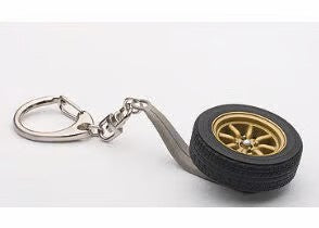 [ Back-order ] AUTOart 41568 1:18 8 spoke wheel key chain gold 10cm