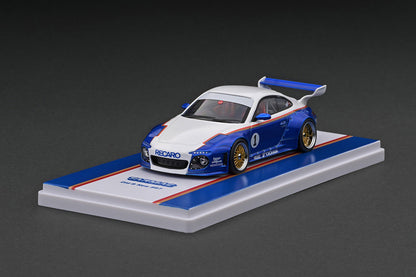 [ Back-order ]  Tarmac Works T43-TL026-BLW 1:43 Old & New 997 Blue / White model car