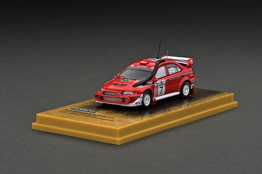 [ Back-order ]  Tarmac Works T64-021-01SAF 1:64 Mitsubishi Lancer Evolution 6.5 Safari Rally 2001 #7 Winner model car