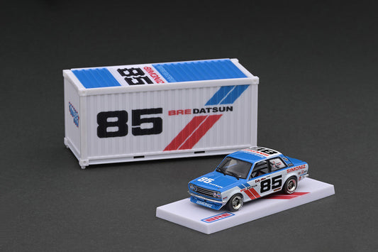 [ Back-order ]  Tarmac Works T64-052-BRE85 1:64 BRE Datsun 510 Trans-Am 2.5 Championship 1972 With Container model car