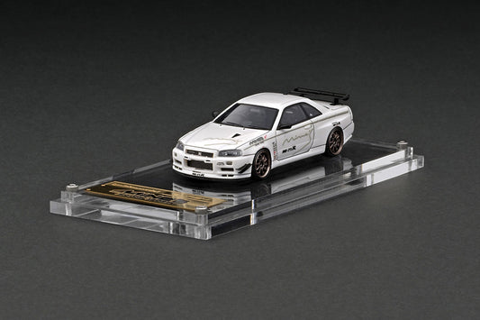 [ Back-order ] ignition model IG2722 1:64 Nissan Skyline GT-R Mine's (R34) White model car