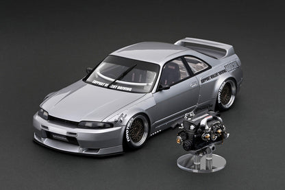 [ Pre-order ] IG3031 ignition model 1:18 PANDEM GR-R (BCNR33) Silver With Engine