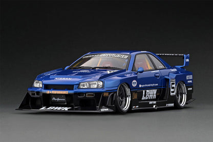 IG2705 ignition model 1:18 Nissan LB-ER34 Super Silhouette Skyline Blue / Black Resin