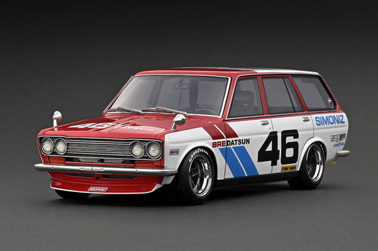 [ Back-order ]  Tarmac Works IG3063 1:18 Datsun Bluebird (510) Wagon Red/White model car