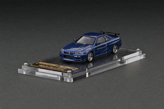 [ Back-order ] ignition model IG2938 1:64 Nissan Skyline GT-R Mine's (R34) Bayside Blue