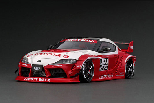 IG2651 ignition model 1:18 LB-WORKS Toyota Supra (A90) White / Red Resin