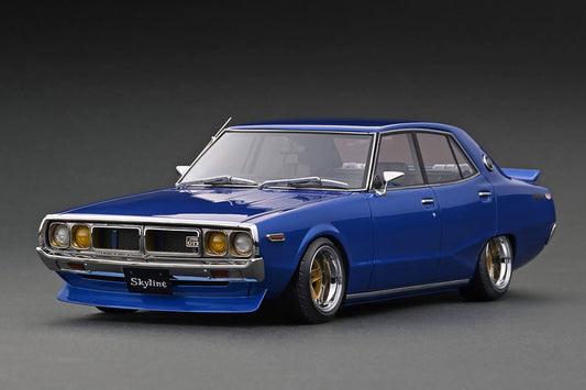 IG3272 ignition model 1:18 Nissan Skyline 2000 GT-X (GC110) Blue Metallic