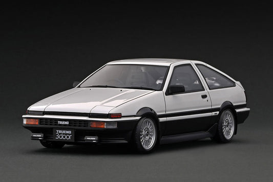 [ Back-order ] ignition model IG3282 1:18 Toyota Sprinter Trueno 3Dr GT Apex (AE86) White/Black Normal-Wheel