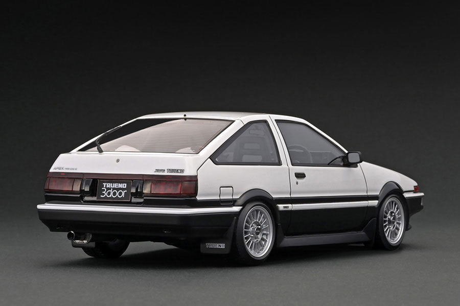 [ Back-order ] ignition model IG3282 1:18 Toyota Sprinter Trueno 3Dr GT Apex (AE86) White/Black Normal-Wheel