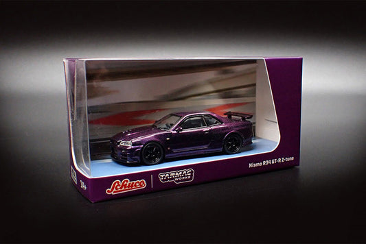 [ Back-order ]  Tarmac Works T64S-014-MNP 1:64 Nissan Skyline GT-R (R34) Z-tune Midnight Purple III model car