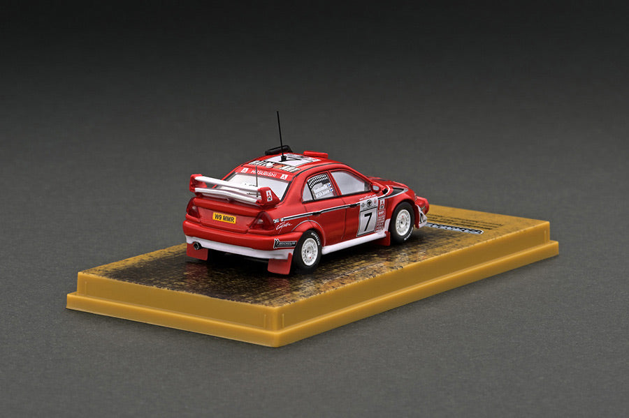 [ Back-order ]  Tarmac Works T64-021-01SAF 1:64 Mitsubishi Lancer Evolution 6.5 Safari Rally 2001 #7 Winner model car