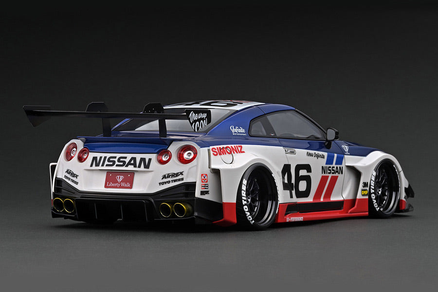 IG2360 ignition model 1:18 Nissan LB-Silhouette WORKS GT 35GT-RR BRE Color White/Blue/Red