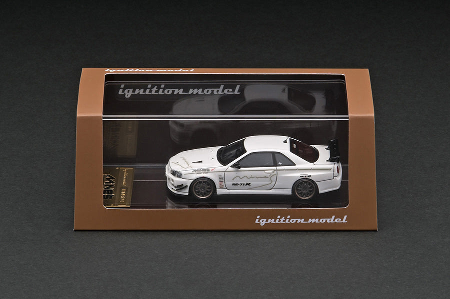 [ Back-order ] ignition model IG2722 1:64 Nissan Skyline GT-R Mine's (R34) White model car