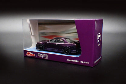 [ Back-order ]  Tarmac Works T64S-014-MNP 1:64 Nissan Skyline GT-R (R34) Z-tune Midnight Purple III model car