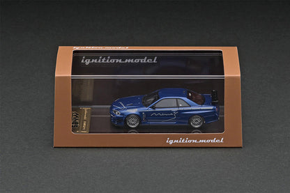 [ Back-order ] ignition model IG2938 1:64 Nissan Skyline GT-R Mine's (R34) Bayside Blue