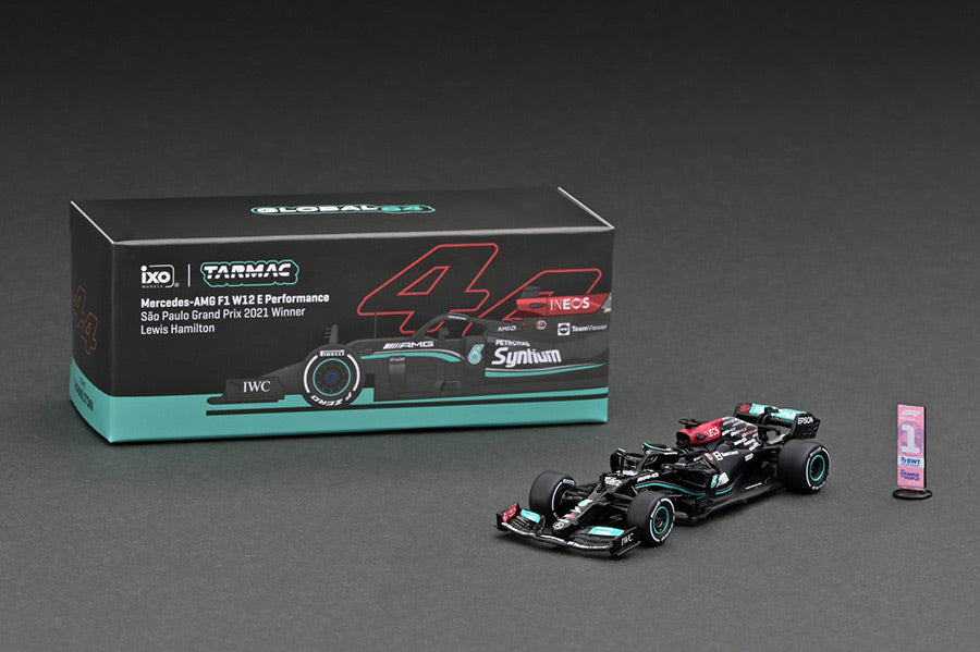 [ Back-order ]  Tarmac Works T64G-F037-LH2 1:64 Mercedes-AMG F1 W12 E Performance Sao Paulo GP 2021 Winner model car