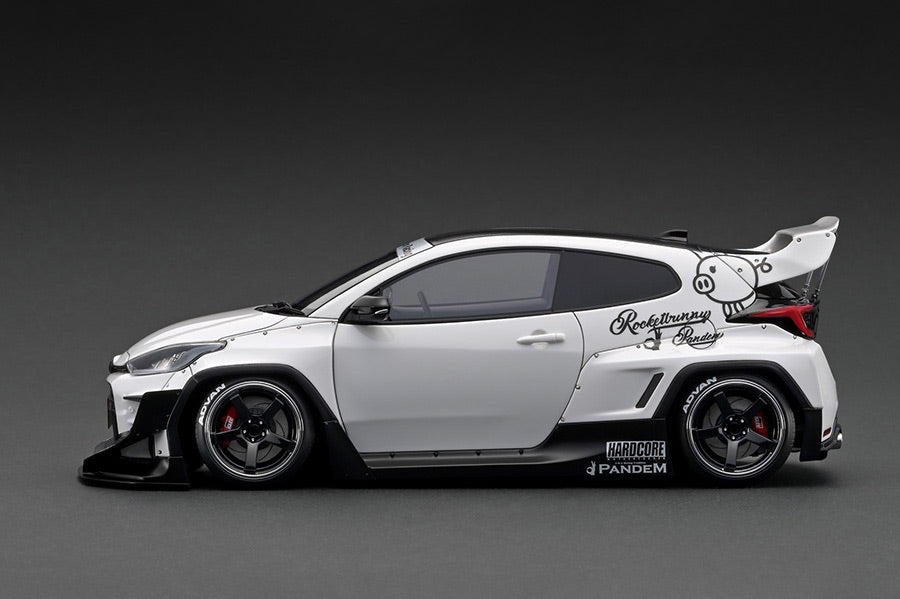 IG2900 ignition model 1:18 PANDEM GR YARIS (4BA) White Resin