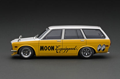 [ Back-order ]  Tarmac Works IG3064 1:18 Datsun Bluebird (510) Wagon Yellow / White model car