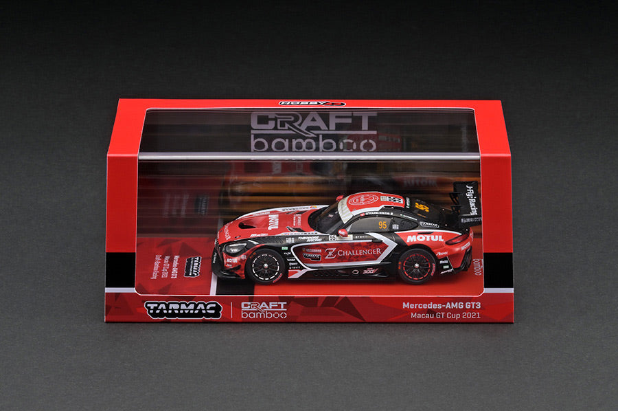 [ Back-order ]  Tarmac Works T43-023-21MGP95 1:43 Mercedes-AMG GT3 Macau GT Cup 2021 -Race 1 Craft-Bamboo Racing model car