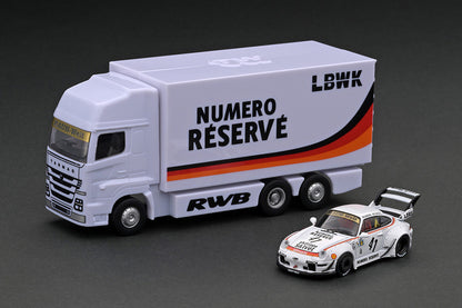 [ Back-order ]  Tarmac Works T64-017-LBWK 1:64 RWB 993 LBWK With Truck Packaging model car