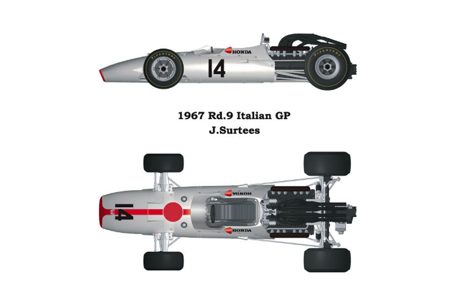 K343 Model Factory Hiro 1:43 HONDA RA300 1967 Rd.9 Italian GP / Rd.10 U.S. GP / Rd.11 Mexican GP Multi-Material Kit