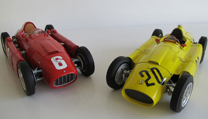 M-184 CMC 1:18 Ferrari CMC Bundle: Ferrari D50 Belgian GP #20 A.Pilette Yellow + Lancia D50 GP Turin #6 Ascari Red