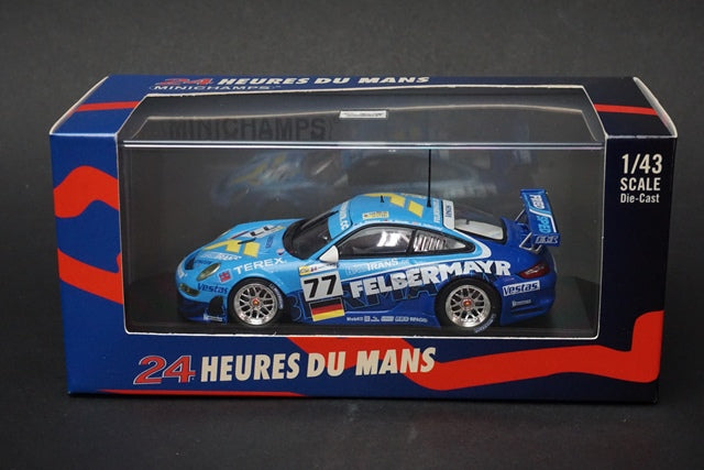 1:43 MINICHAMPS 400087877 Porsche 911 GT3 RSR Le Mans 24h 2008 #77 Felbermayr sr/Davison/Henzler