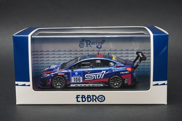 1:43 EBBRO 45451 SUBARU WRX STI Nurburgring 24h Race 2016 #106 model car