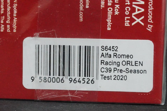 1:43 SPARK S6452 Alfa Romeo Racing ORLEN C39 Pre-Season 2020 #7 K.Raikkonen Test Car