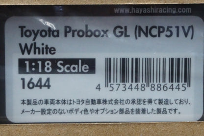 1:18 ignition model IG1644 Toyota Probox GL NCP51V White Hayashi-Wheel