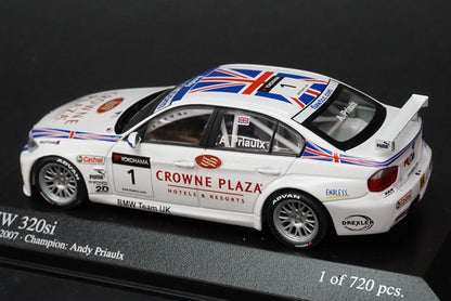 1:43 MINICHAMPS 400072601 BMW 320si BMW Team UK WTCC Porto Champion 2007 #1 A.Priaulx