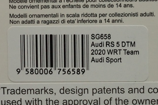 1:43 SPARK SG658 Audi RS 5 DTM WRT Team Audi Sport F.Hapsburg 2020 #62