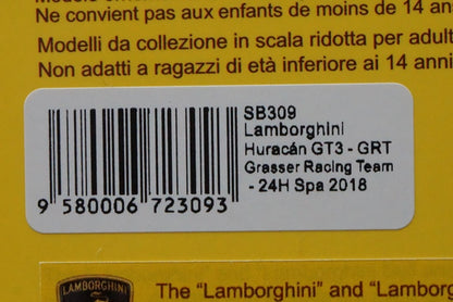 1:43 SPARK SB309 Lamborghini Huracan GT3 GRT Grasser Racing Team SPA 24h 2018 #8