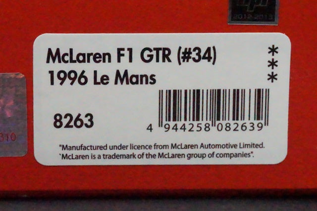 1:43 HPI 8263 MIRAGE McLaren F1 GTR Le Mans 1996 #34