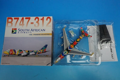 1:400 B747-312 South African Airways Zdizani ZS-SAJ 55400 Dragon airplane model