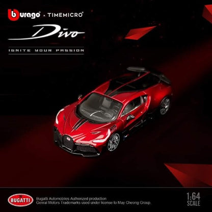 18-59159 TM Time Micro x Bburago 1:64 Bugatti Divo Red model car