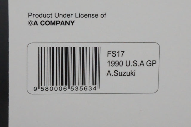 1:43 SPARK FS17 Larrousse LOLA LC89B 1990 F1 USA GP A.Suzuki model car