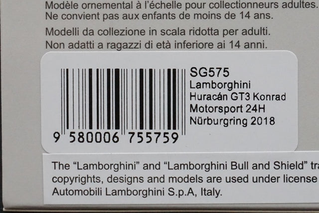 1:43 SPARK SG575 Lamborghini Huracan GT3 Konrad Motorsport 24h Nurburgring 2018 #10