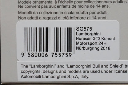 1:43 SPARK SG575 Lamborghini Huracan GT3 Konrad Motorsport 24h Nurburgring 2018 #10