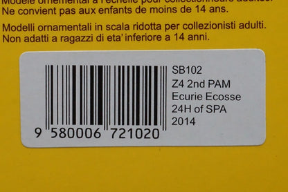 1:43 SPARK SB102 BMW Z4 2nd PAM Ecurie Ecosse SPA 24h 2014 #79