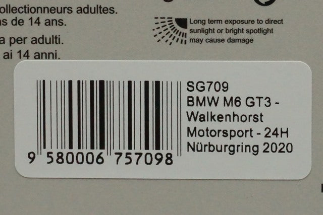 1:43 SPARK SG709 BMW M6 GT3 Walkenhorst Motorsport Nurburgring 24h 2020 #100