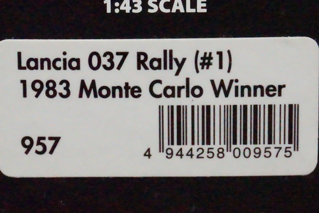 1:43 HPI 957 Lancia 037 Rallye Monte Carlo 1983 Winner #1 W.Rohrl/CH.Geistdorfer