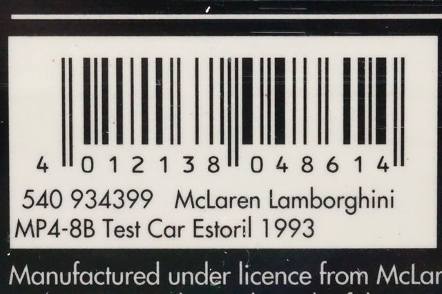 1:43 MINICHAMPS 540934399 McLaren Lamborghini MP4-8B A.Senna Test Car Estoril 1993 ASC No.23