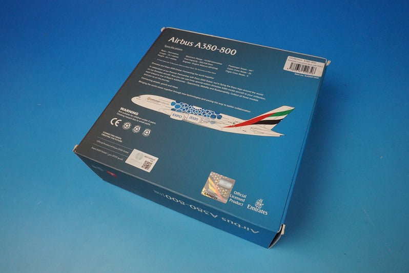 1:400 A380-800 Emirates Blue Expo 2020 A6-EOC GJUAE1833 Gemini