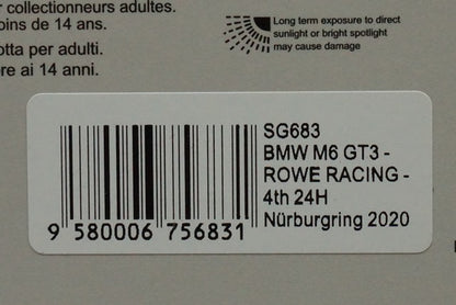 1:43 SPARK SG683 BMW M6 GT3 ROWE RACING Nurburgring 24h 2020 #98