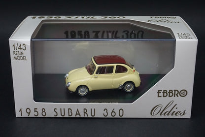 1:43 EBBRO 45685 SUBARU 360 1958 Ivory model car